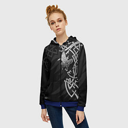 Толстовка на молнии женская Верные спутники Одина, цвет: 3D-синий — фото 2