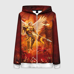 Толстовка на молнии женская Сангвиний великий ангел, цвет: 3D-белый