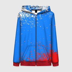 Толстовка на молнии женская Патриот - флаг, цвет: 3D-красный