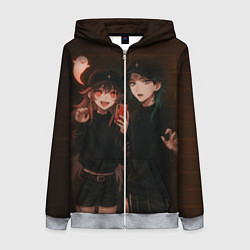 Толстовка на молнии женская Ху Тао и Сяо пейринг, цвет: 3D-меланж