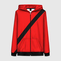 Толстовка на молнии женская Ремень безопасности, красный, цвет: 3D-черный