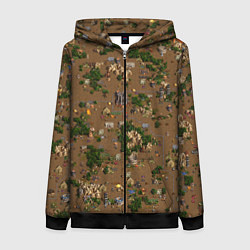 Толстовка на молнии женская Земли Данжа - Герои 3, цвет: 3D-черный