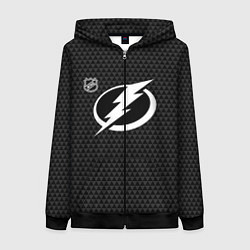 Толстовка на молнии женская Тампа Бэй Лайтнинг - черные треугольники, цвет: 3D-черный