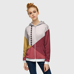 Толстовка на молнии женская Колор-блок фруктовый чиа пудинг, цвет: 3D-белый — фото 2