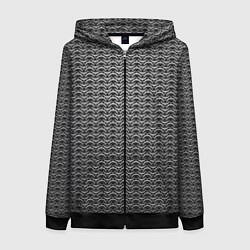 Толстовка на молнии женская Стальная кольчуга воинов, цвет: 3D-черный