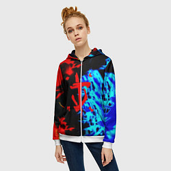 Толстовка на молнии женская Doom лёд и пламя, цвет: 3D-белый — фото 2