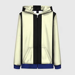 Толстовка на молнии женская Color black beige line, цвет: 3D-синий