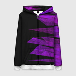 Толстовка на молнии женская Color purple black stripes, цвет: 3D-белый