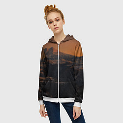 Толстовка на молнии женская Эльбрус, цвет: 3D-белый — фото 2