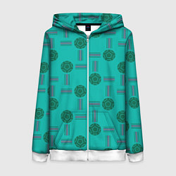 Толстовка на молнии женская Мячи и полосы, цвет: 3D-белый