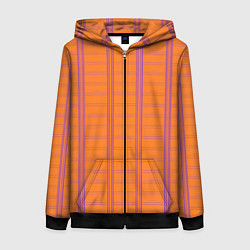 Толстовка на молнии женская Color orange cage, цвет: 3D-черный