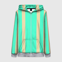Женская толстовка на молнии Color blue beige stripes