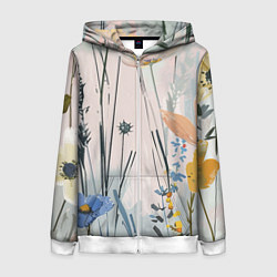 Женская толстовка на молнии Цветы полевые