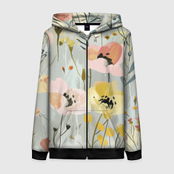 Женская толстовка на молнии Цветы и цветочки