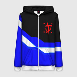 Толстовка на молнии женская Doom sport geometry, цвет: 3D-белый