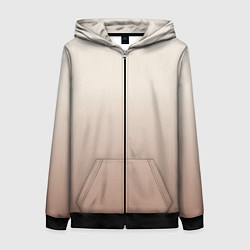 Толстовка на молнии женская Градиент песочный, цвет: 3D-черный