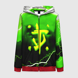 Толстовка на молнии женская Doom шторм кислотное лого, цвет: 3D-красный