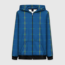 Женская толстовка на молнии Color blue yellow cross