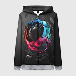 Толстовка на молнии женская Abstract graphics, цвет: 3D-меланж