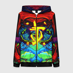 Толстовка на молнии женская Doom hyper monster, цвет: 3D-черный