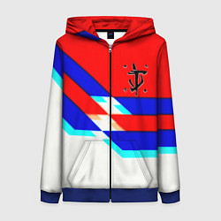 Толстовка на молнии женская Doom geometry cyber sport, цвет: 3D-синий