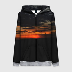 Женская толстовка на молнии Закат на плато