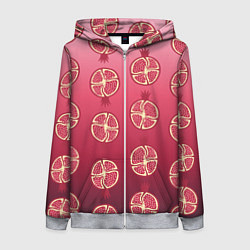 Женская толстовка на молнии Сочные гранаты