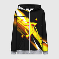 Толстовка на молнии женская Doom геометрия из полос, цвет: 3D-меланж