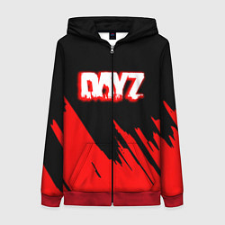 Толстовка на молнии женская Dayz штрихи красок, цвет: 3D-красный