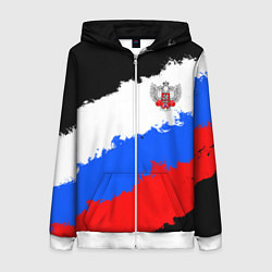 Толстовка на молнии женская Федерация бокса России - триколор, цвет: 3D-белый