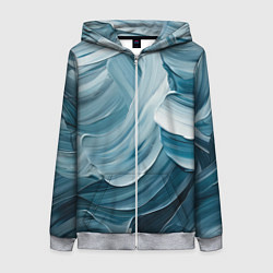 Женская толстовка на молнии Синяя краска импасто