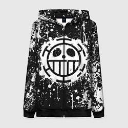 Толстовка на молнии женская Пираты сердца - лого, цвет: 3D-черный