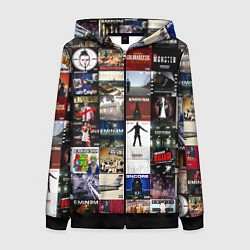 Толстовка на молнии женская Eminem - обложки альбомов и песен, цвет: 3D-черный