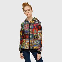 Толстовка на молнии женская Элизиум - обложки альбомов и песен, цвет: 3D-черный — фото 2