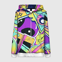 Толстовка на молнии женская Пришелец, цвет: 3D-белый