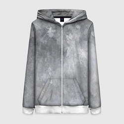 Толстовка на молнии женская Абстракция - light gray haze, цвет: 3D-белый