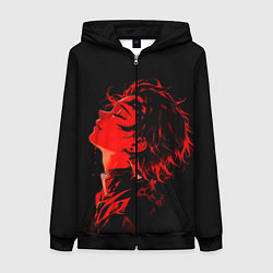 Толстовка на молнии женская Клинок, рассекающий демонов Танддиро, цвет: 3D-черный