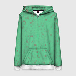 Толстовка на молнии женская Color green brown, цвет: 3D-белый