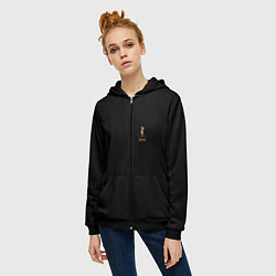 Толстовка на молнии женская Bambi, цвет: 3D-черный — фото 2