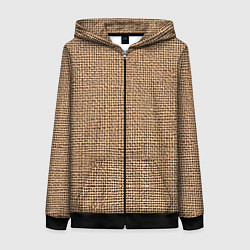 Толстовка на молнии женская Мешковина имитация, цвет: 3D-черный