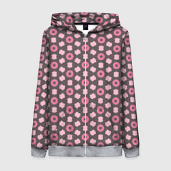 Толстовка на молнии женская Абстрактная розовая текстура, цвет: 3D-меланж