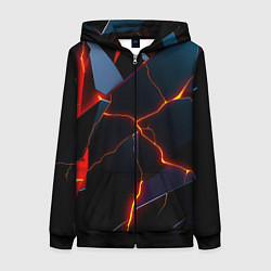 Толстовка на молнии женская Plate fracturing, цвет: 3D-черный