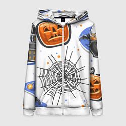 Толстовка на молнии женская Holiday halloween, цвет: 3D-белый