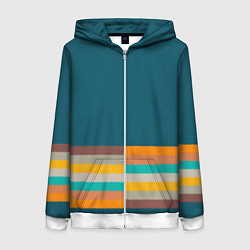 Женская толстовка на молнии Индиго и шумовой градиент заката с текстурой