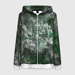 Толстовка на молнии женская Абстракция - acid boom, цвет: 3D-белый