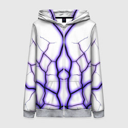 Толстовка на молнии женская Color white purple, цвет: 3D-меланж