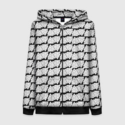 Толстовка на молнии женская Символы валькнут как защитная кольчуга, цвет: 3D-черный