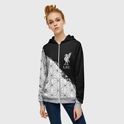 Толстовка на молнии женская Liverpool краски текстура геометрия, цвет: 3D-меланж — фото 2