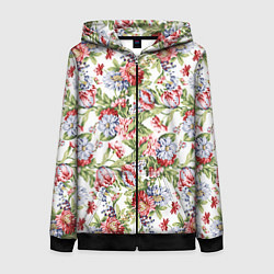 Женская толстовка на молнии Цветы