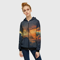 Толстовка на молнии женская 30 seconds to mars, цвет: 3D-черный — фото 2